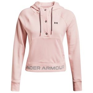 ➖UNDER ARMOUR➖Baby Pink Rival Fleece Mesh Hoodie